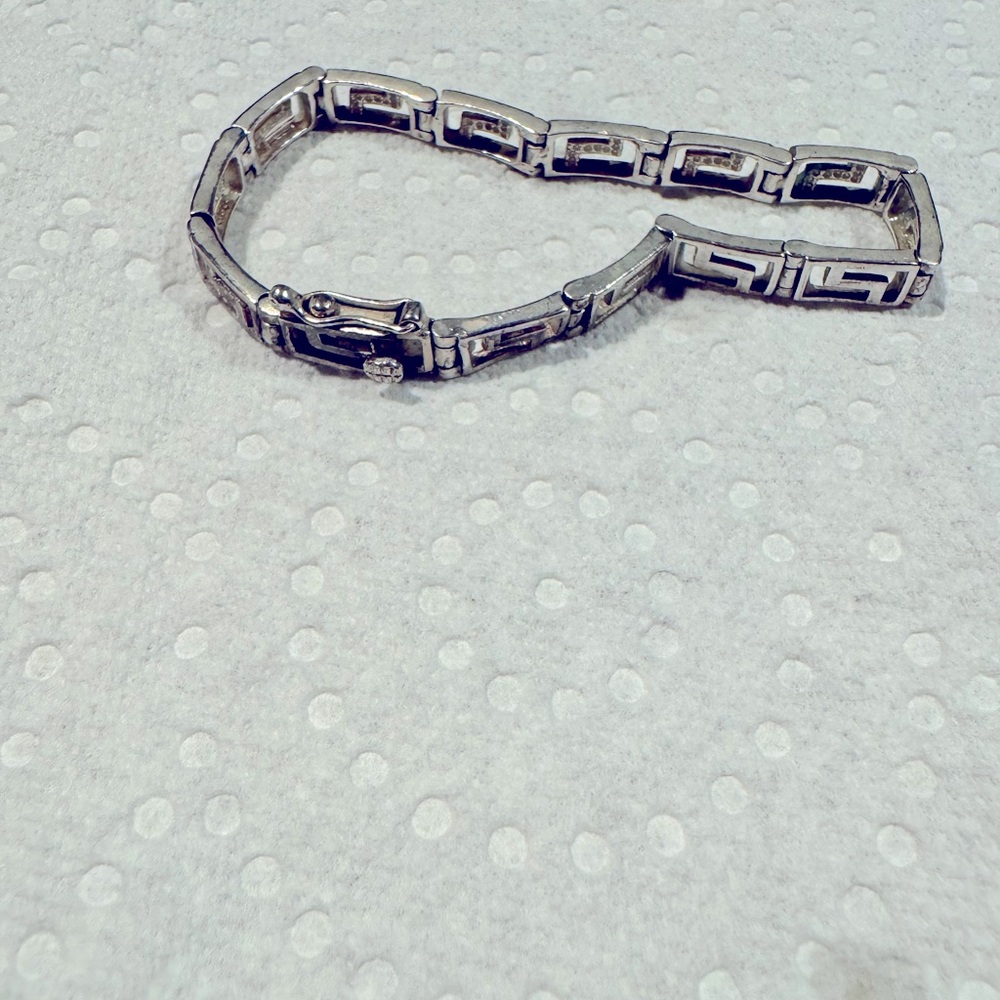 Sterling Silver Geometric Pattern Bracelet - image 1